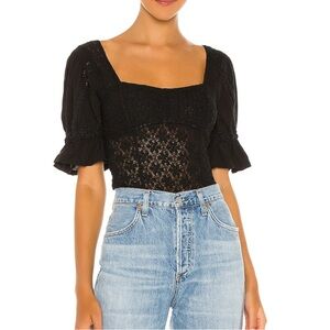 Free people Spring Fling Top in black